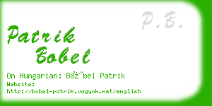 patrik bobel business card